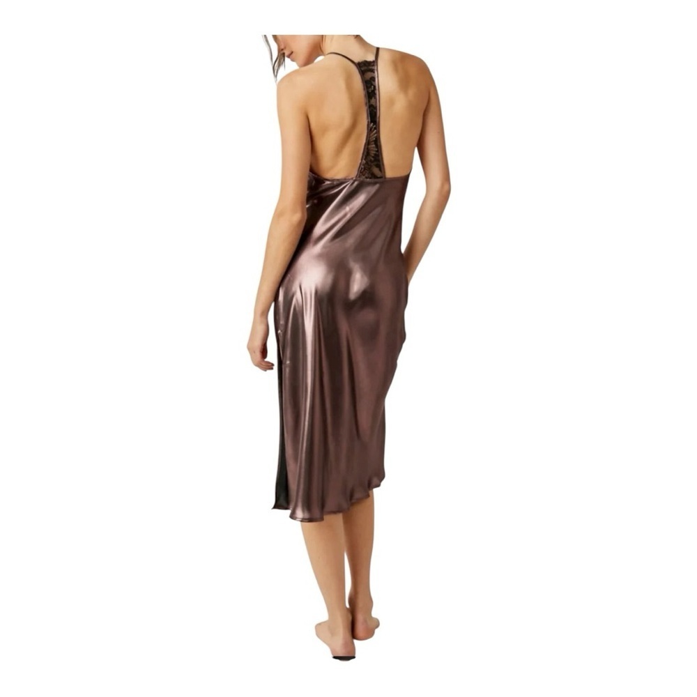 ✨ Free People Intimately Sunset Shimmer Midi Slip Dress | Size L NWOT - Picture 5 of 8